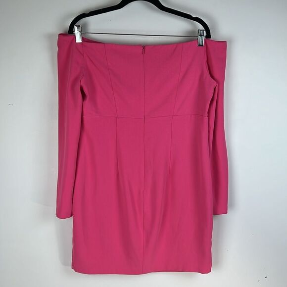 Bardot Dress Women's 10/Large Ava Hot Pink BarbieCore Statement Sleeves Mini - Picture 7 of 16